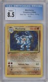 Machamp from the 1999 Pokemon set graded by CSG and given an overall grade of 8.5.