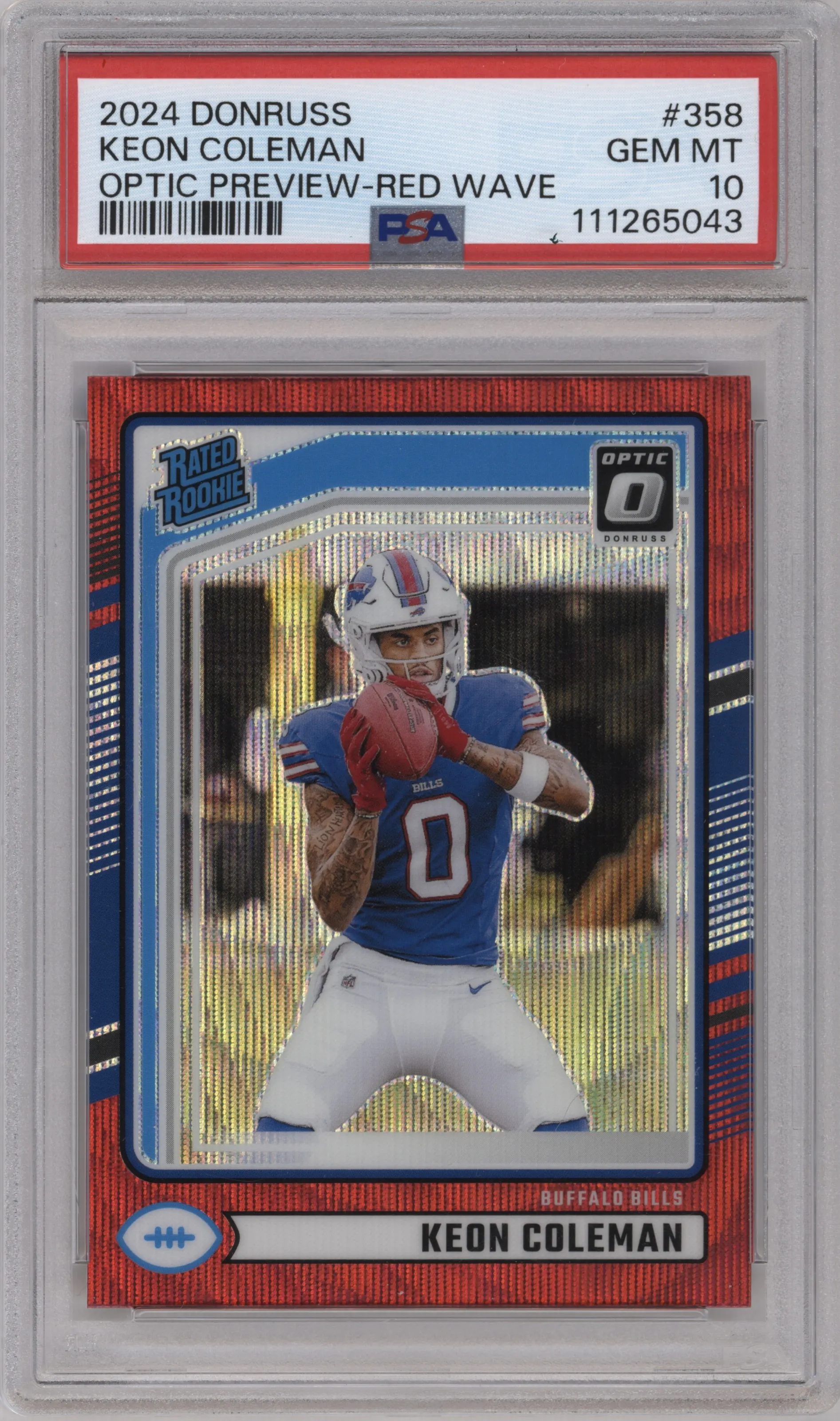2024 Donruss Opt.Rtd.Rke. Keon Coleman Red Wave PSA 10