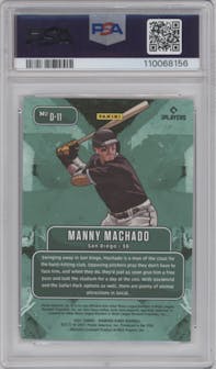 Manny Machado from the 2021 Panini Diamond Kings set graded by PSA and given an overall grade of 10.