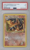 Blaine's Charizard from the 2000 Pokemon GH set graded by PSA and given an overall grade of 3.