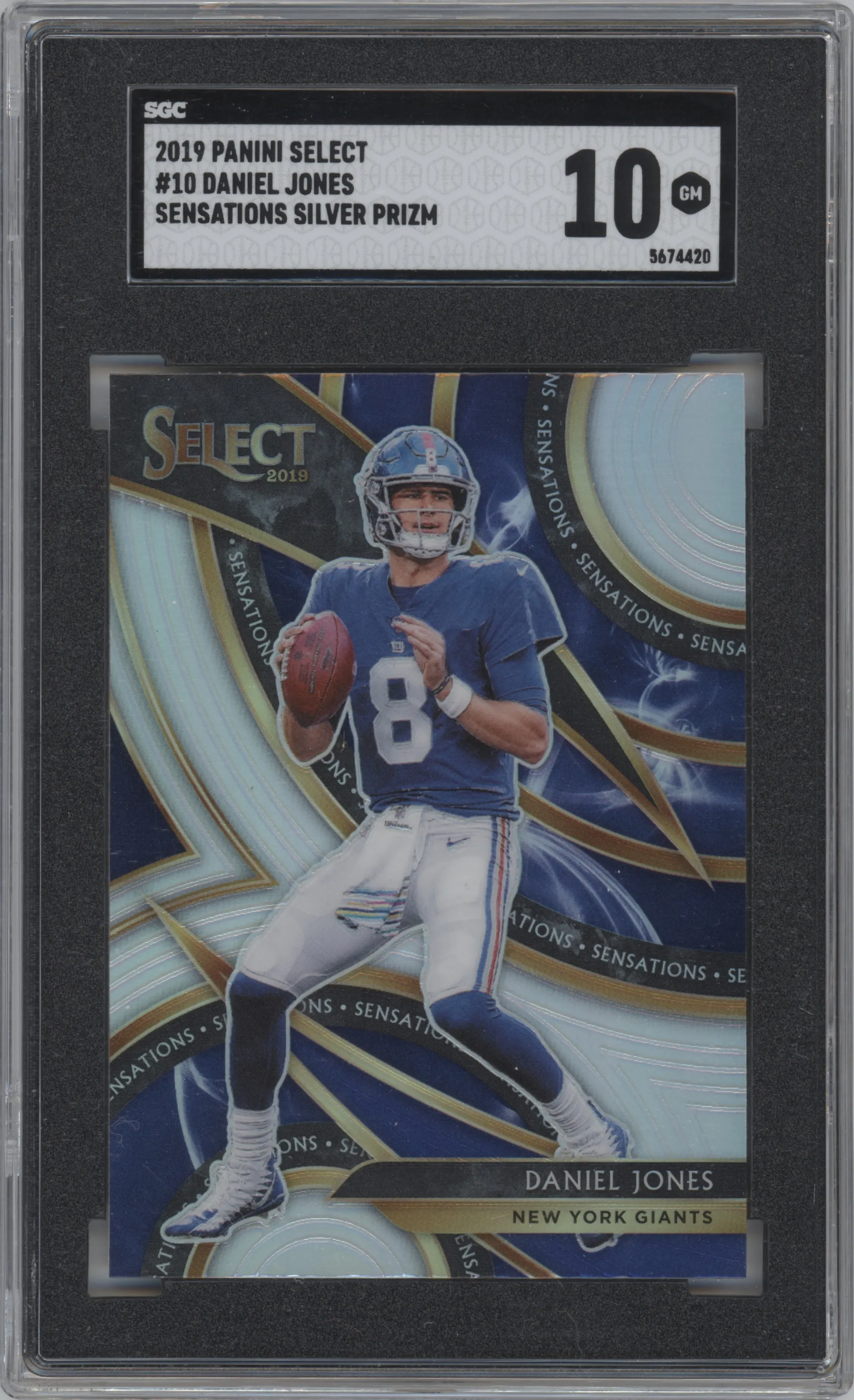 2019 Panini Select Sensations Daniel Jones Prizm SGC 10
