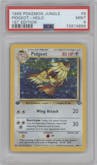 Pidgeot from the 1999 Pokemon set graded by PSA and given an overall grade of 9.