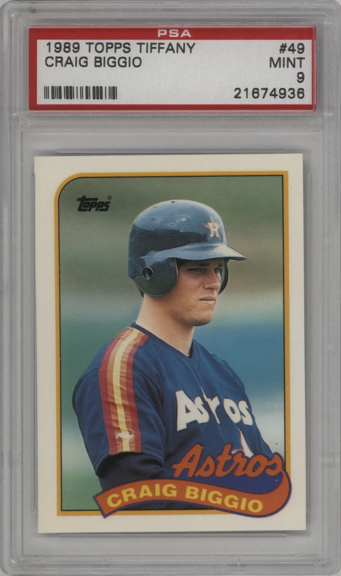 1989 Topps Craig Biggio Tiffany PSA 9
