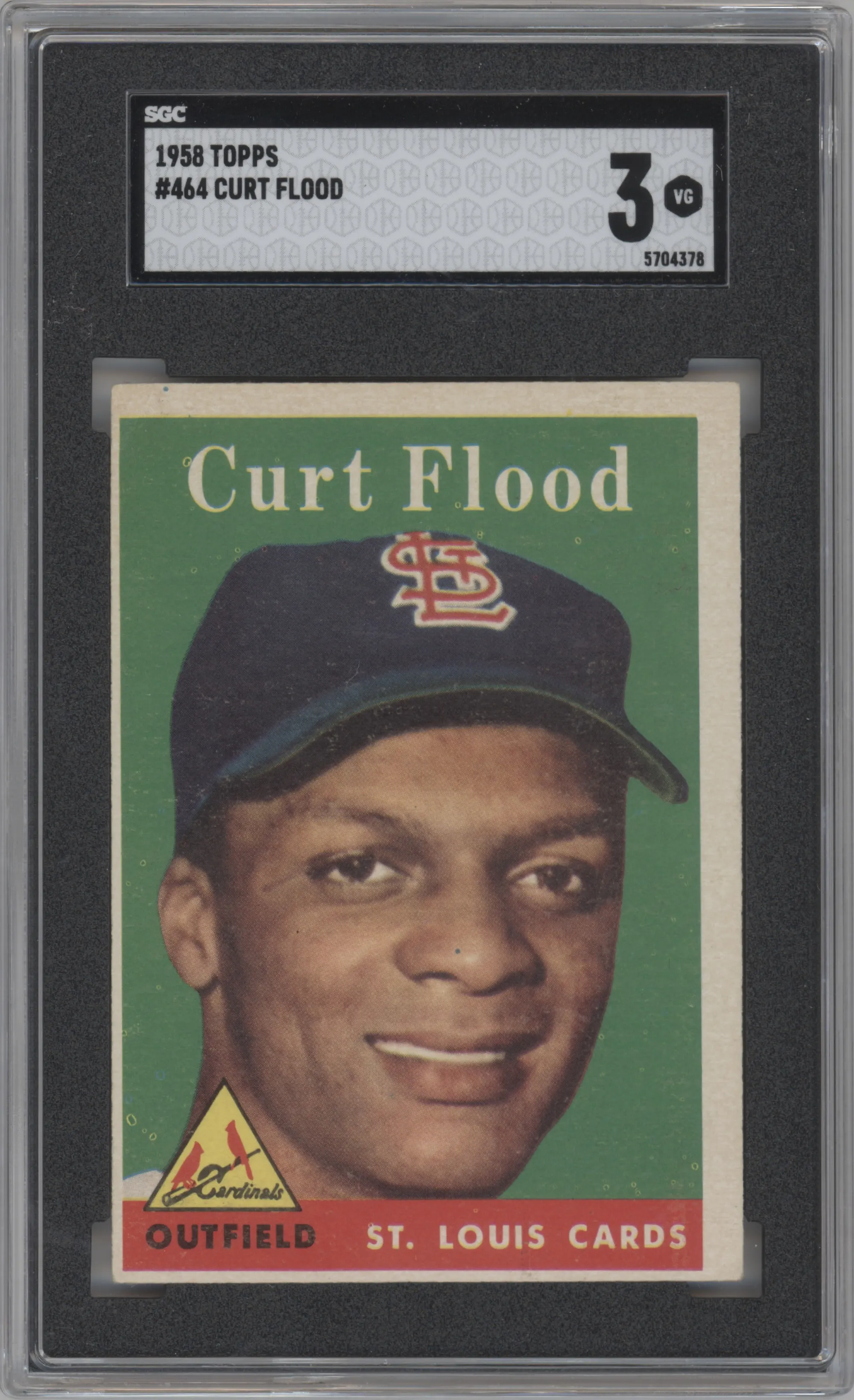 1958 Topps Curt Flood SGC VERY GOOD 3 #464 SGC 3