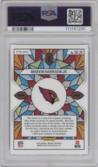 Marvin Harrison Jr. from the 2024 Panini Mosaic set graded by PSA and given an overall grade of 8.