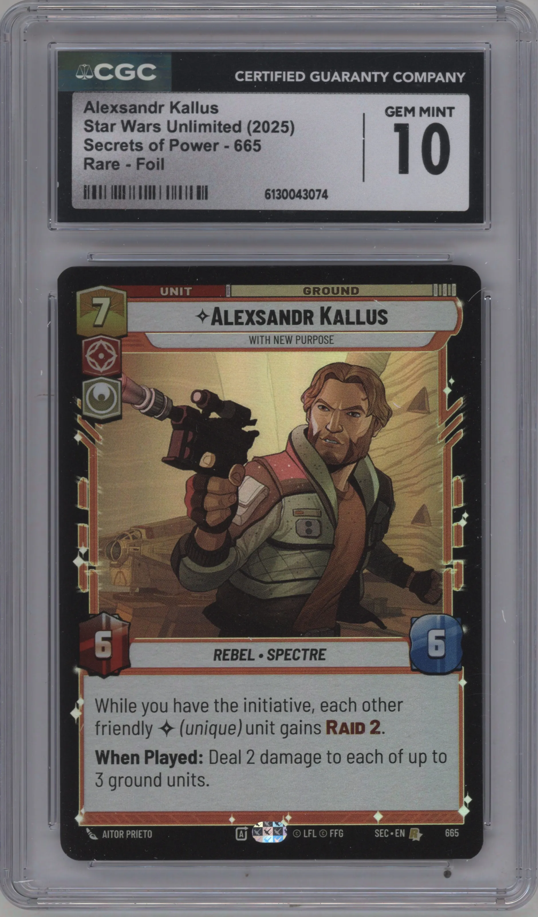 2025 Star Wars: Unlimited Secrets of Power Alexsandr Kallus Foil CGC 10