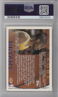 Kobe Bryant  from the 1996-97 Topps set graded by PSA and given an overall grade of 9.