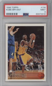 Kobe Bryant  from the 1996-97 Topps set graded by PSA and given an overall grade of 9.