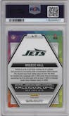 Breece Hall from the 2024 Panini Mosaic set graded by PSA and given an overall grade of 9.