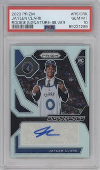 Jaylen Clark from the 2023-24 Panini Prizm set featuring a Silver Prizm parallel graded by PSA and given an overall grade of 10.