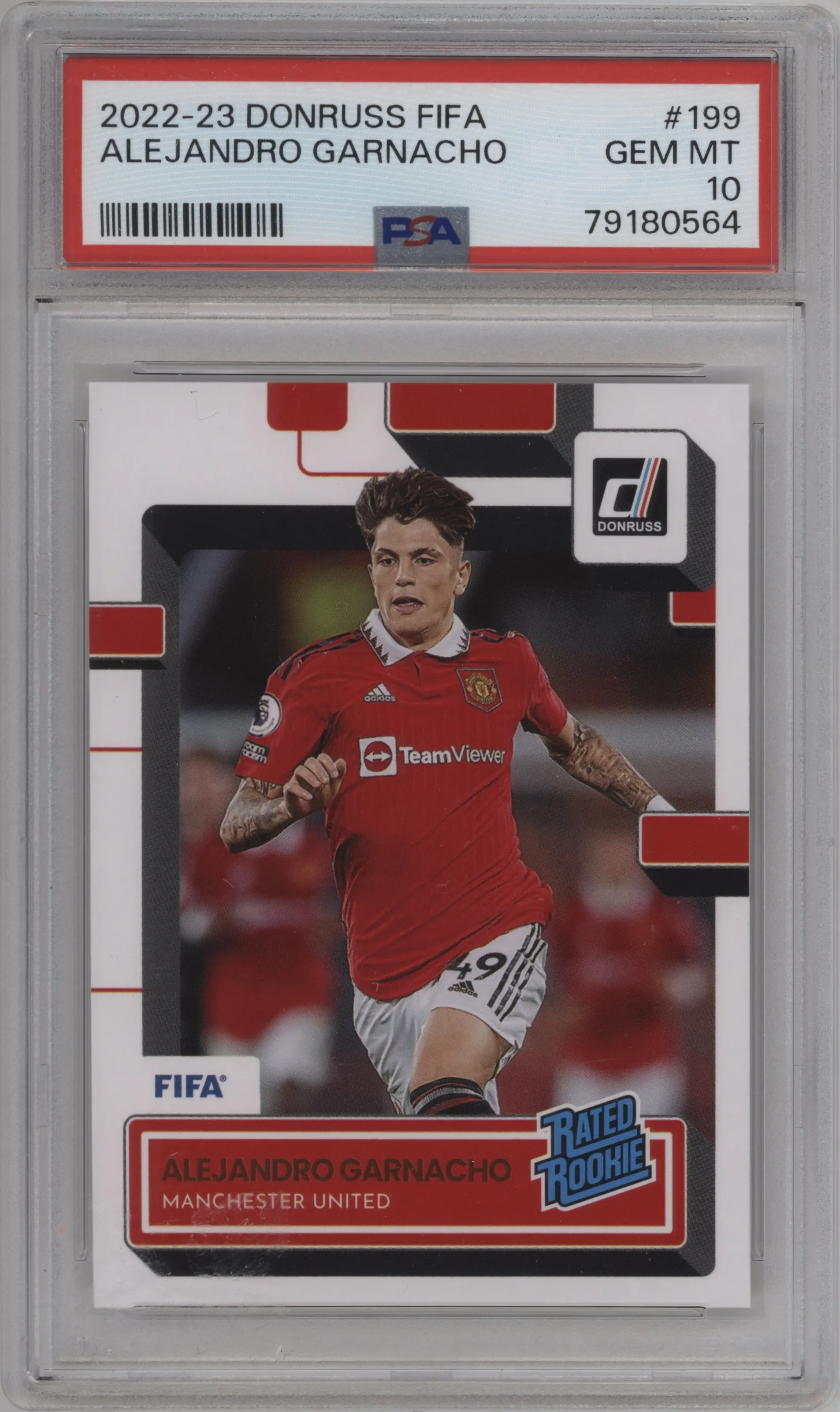 2022 Panini Donruss Rated Rookie Alejandro Garnacho PSA 10