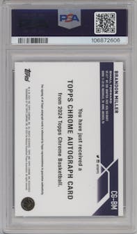 Brandon Miller from the 2023-24 Topps Chrome set graded by PSA and given an overall grade of 9.