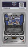 Puka Nacua from the 2023 Panini Prizm set featuring a Silver Prizm parallel graded by PSA and given an overall grade of 10.