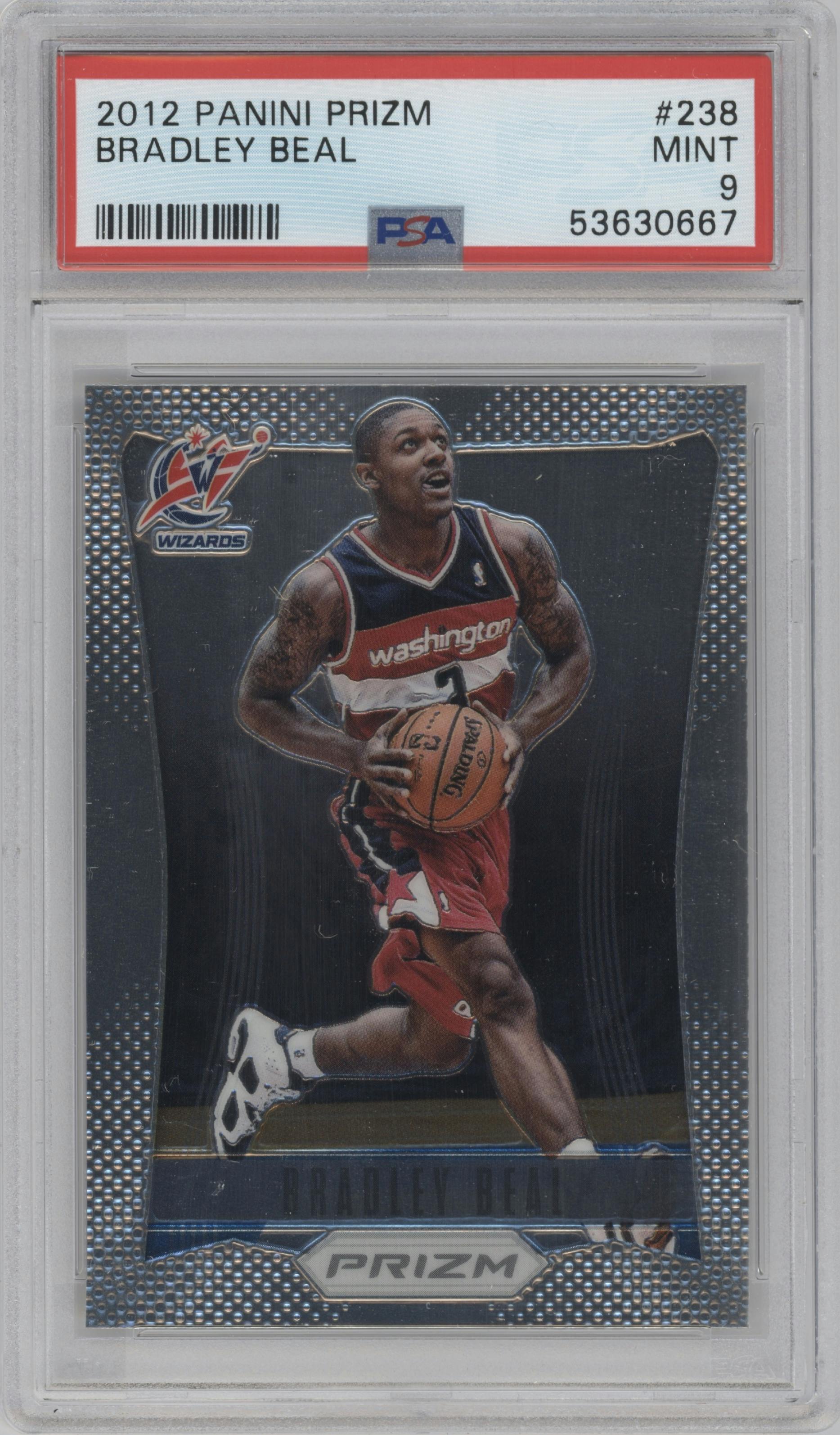 Bradley Beal from the 2012-13 Panini Prizm set graded by PSA and given an overall grade of 9.