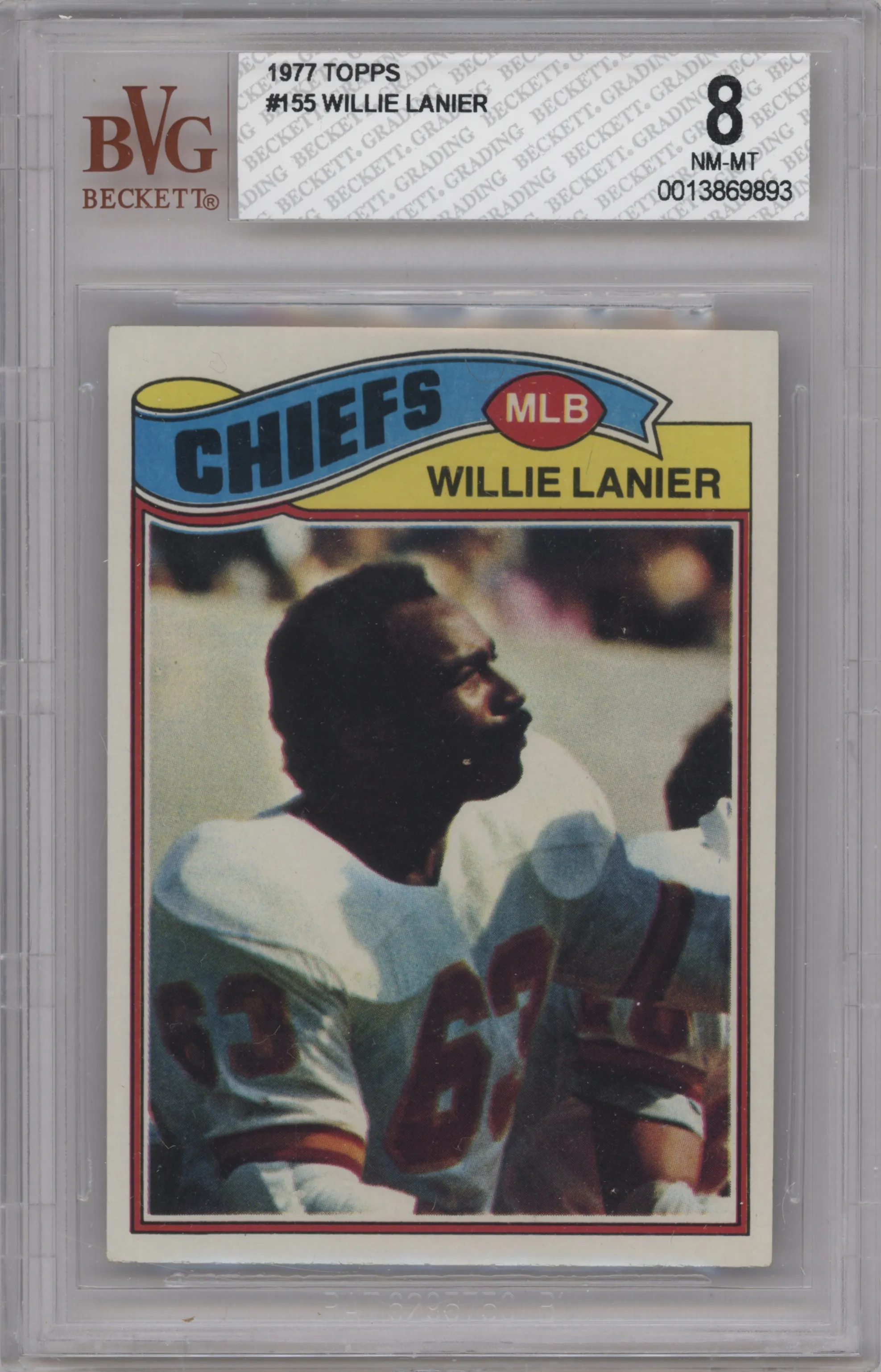 1977 Topps Willie Lanier BGS 8