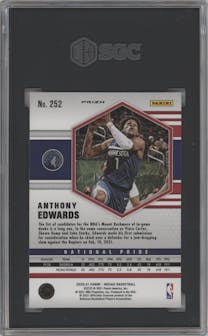 Anthony Edwards from the 2020-21 Panini Mosaic set featuring a Pink Camo parallel graded by SGC and given an overall grade of 10.