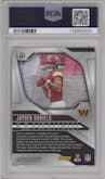 Jayden Daniels from the 2024 Panini Prizm set graded by PSA and given an overall grade of 10.