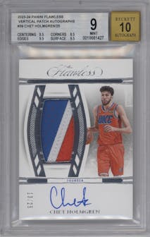 Chet Holmgren from the 2023-24 Panini Flawless set graded by Beckett and given an overall grade of 9.