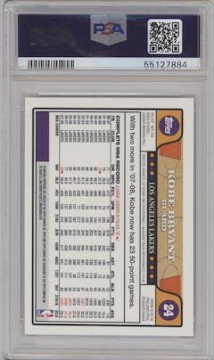 Kobe Bryant from the 2008-09 Topps Chrome  set graded by PSA and given an overall grade of 10.