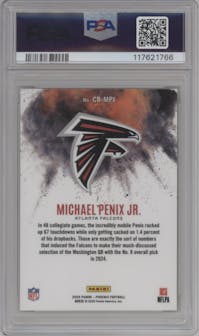 Michael Penix Jr. from the 2024 Panini Phoenix set graded by PSA and given an overall grade of 10.