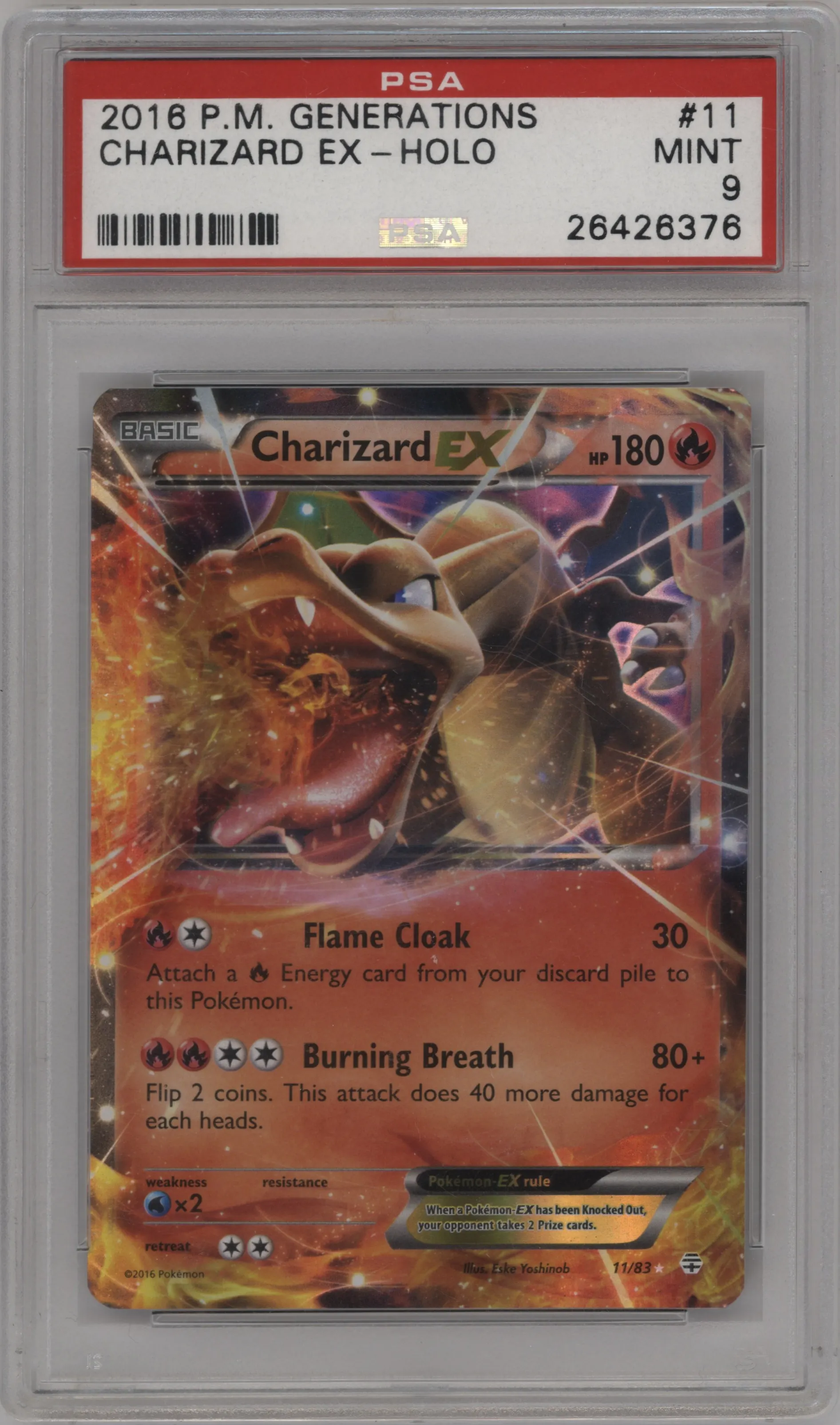 2016 Pokemon XY Generations Charizard EX #11 PSA 9