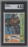 Bob Gibson from the 1960 Topps set graded by SGC and given an overall grade of 4.5.