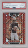 Dorian Thompson-Robinson from the 2023 Panini Mosaic set featuring a Red Mosaic parallel graded by PSA and given an overall grade of 10.