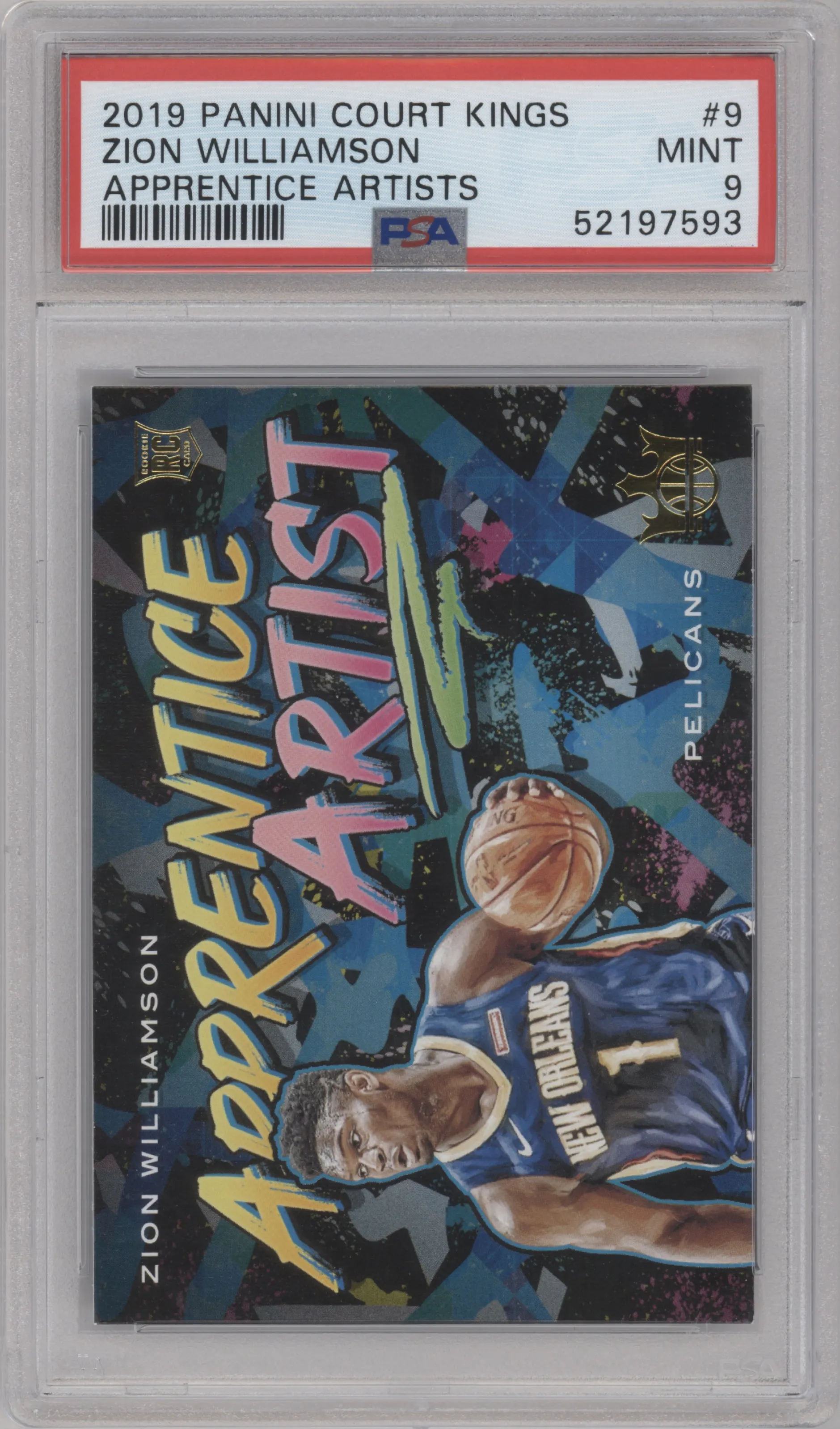 2019 Panini Court Kings Apprentice Artists Zion Williamson PSA 9