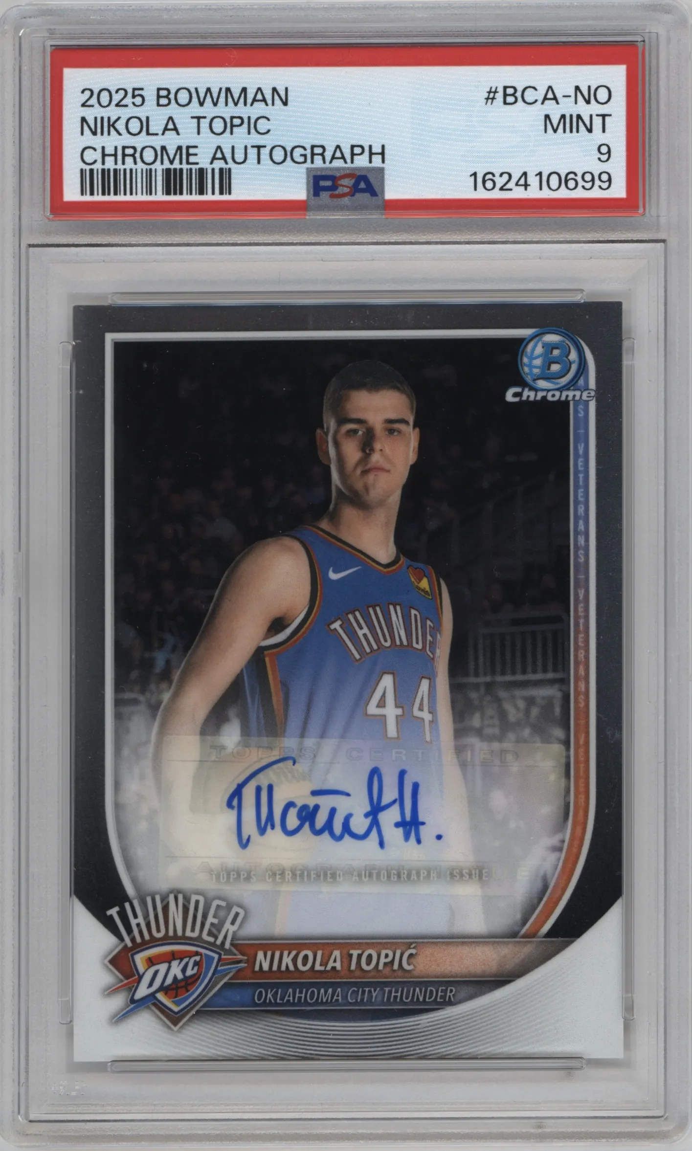 2025 Bowman Chrome Auto Nikola Topic #BCA-NO PSA 9