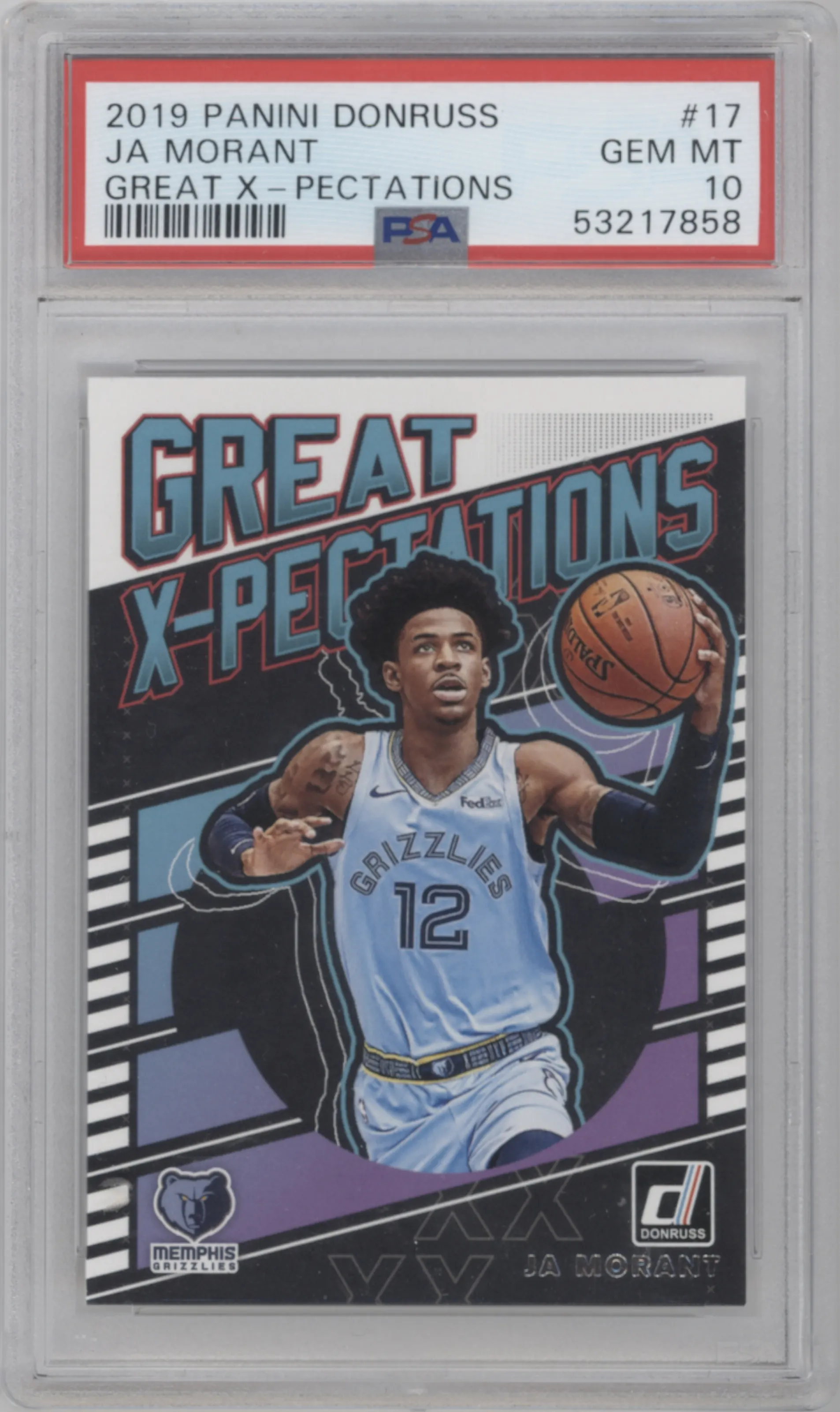 2019 Panini Donruss Great X-Pectations Ja Morant PSA 10