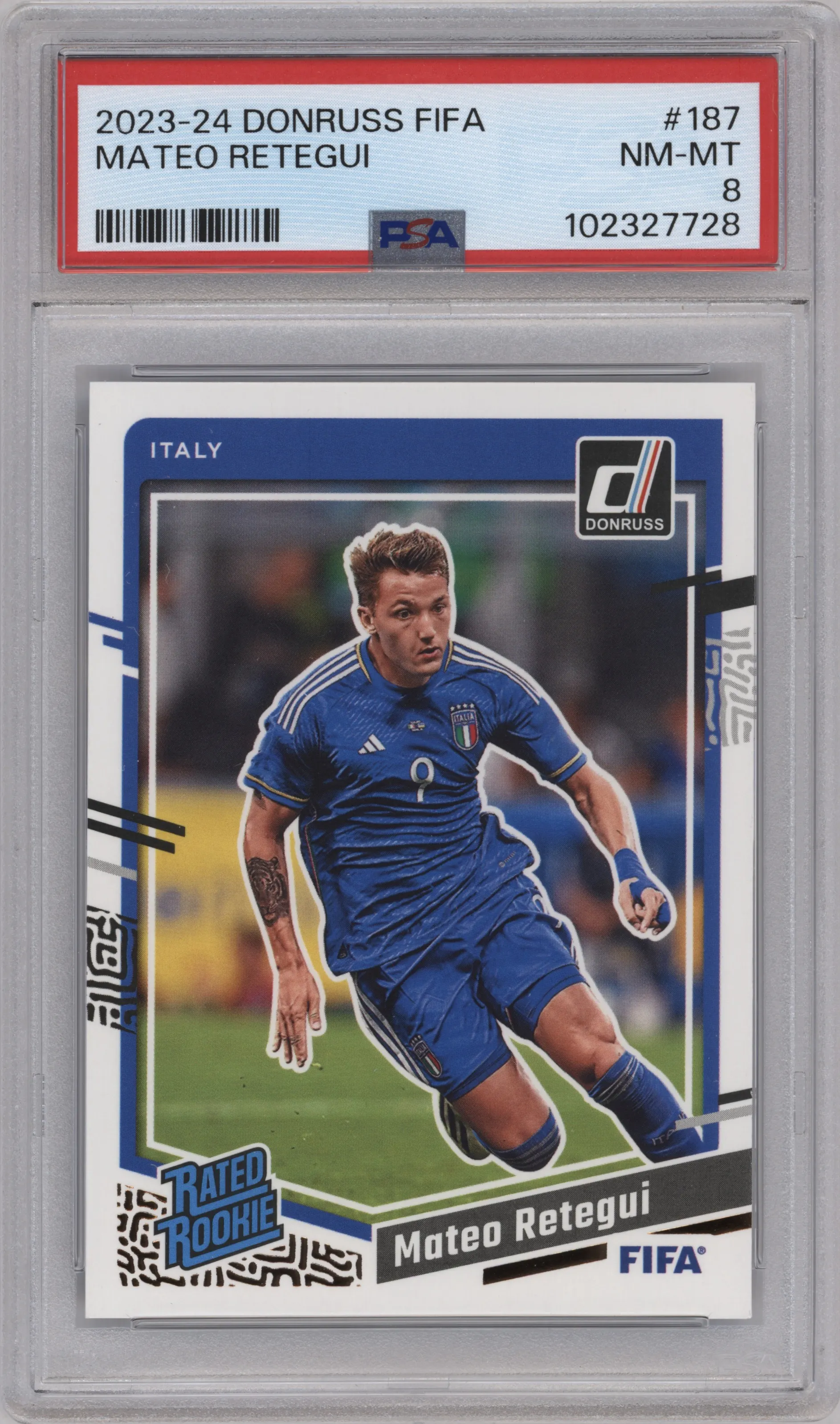 2023 Panini Donruss Rated Rookie Mateo Retegui PSA 8