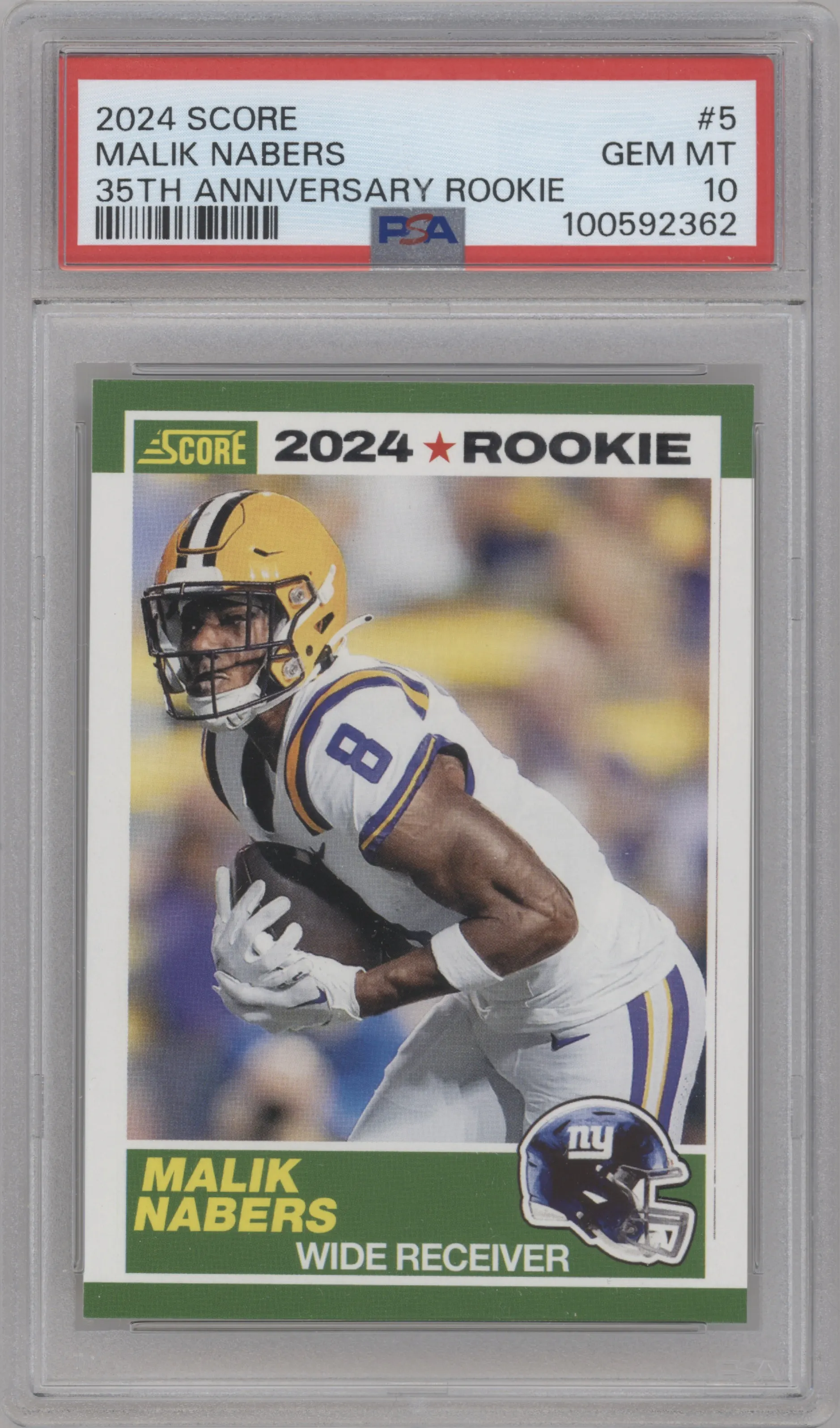 2024 Panini Score 35th Anniv.Rke. Malik Nabers PSA 10