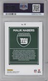 Malik Nabers  from the 2024 Donruss set graded by PSA and given an overall grade of 10.