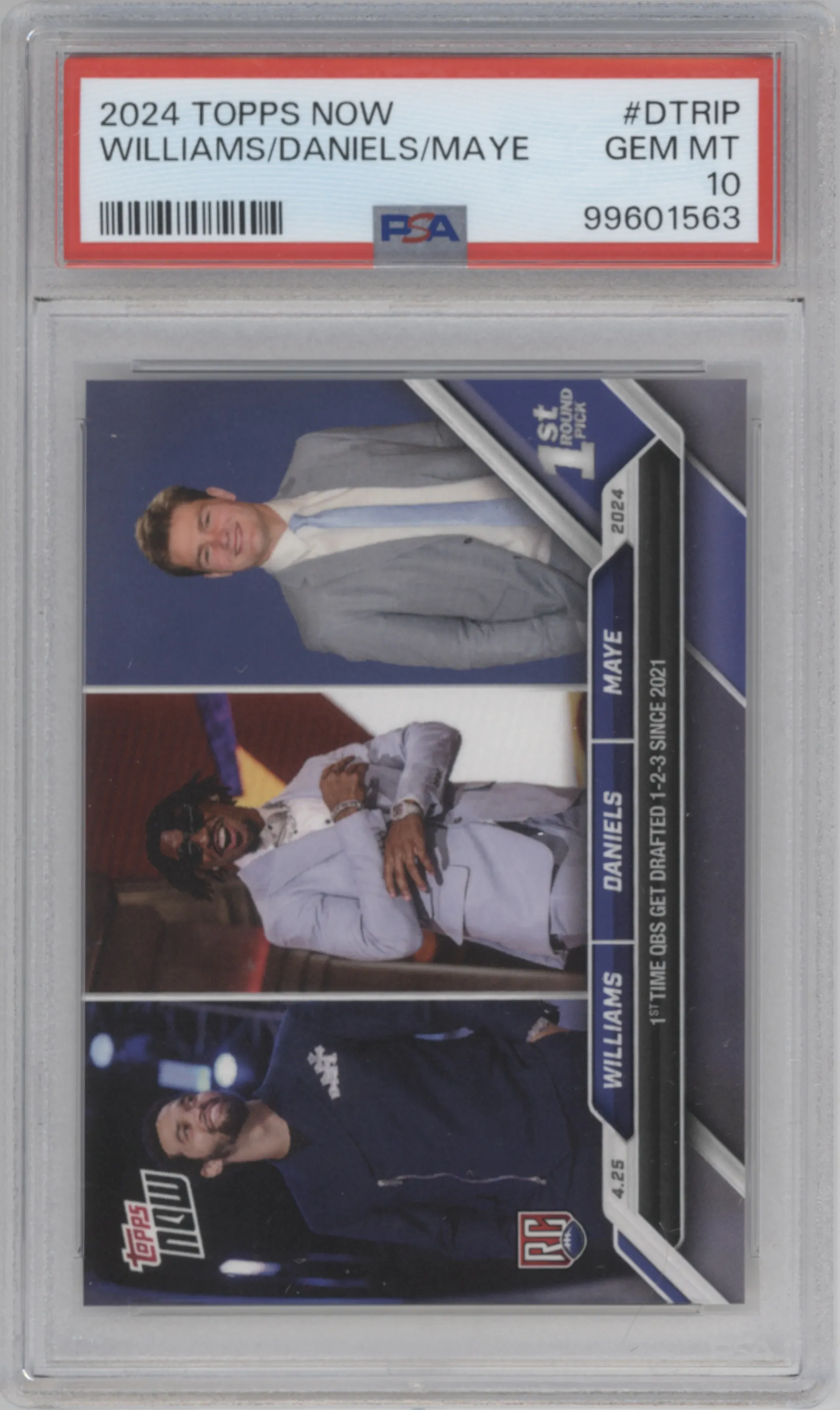 2024 Topps Now Caleb Williams/Jayden Daniels/Drake Maye #D-TRIP PSA 10