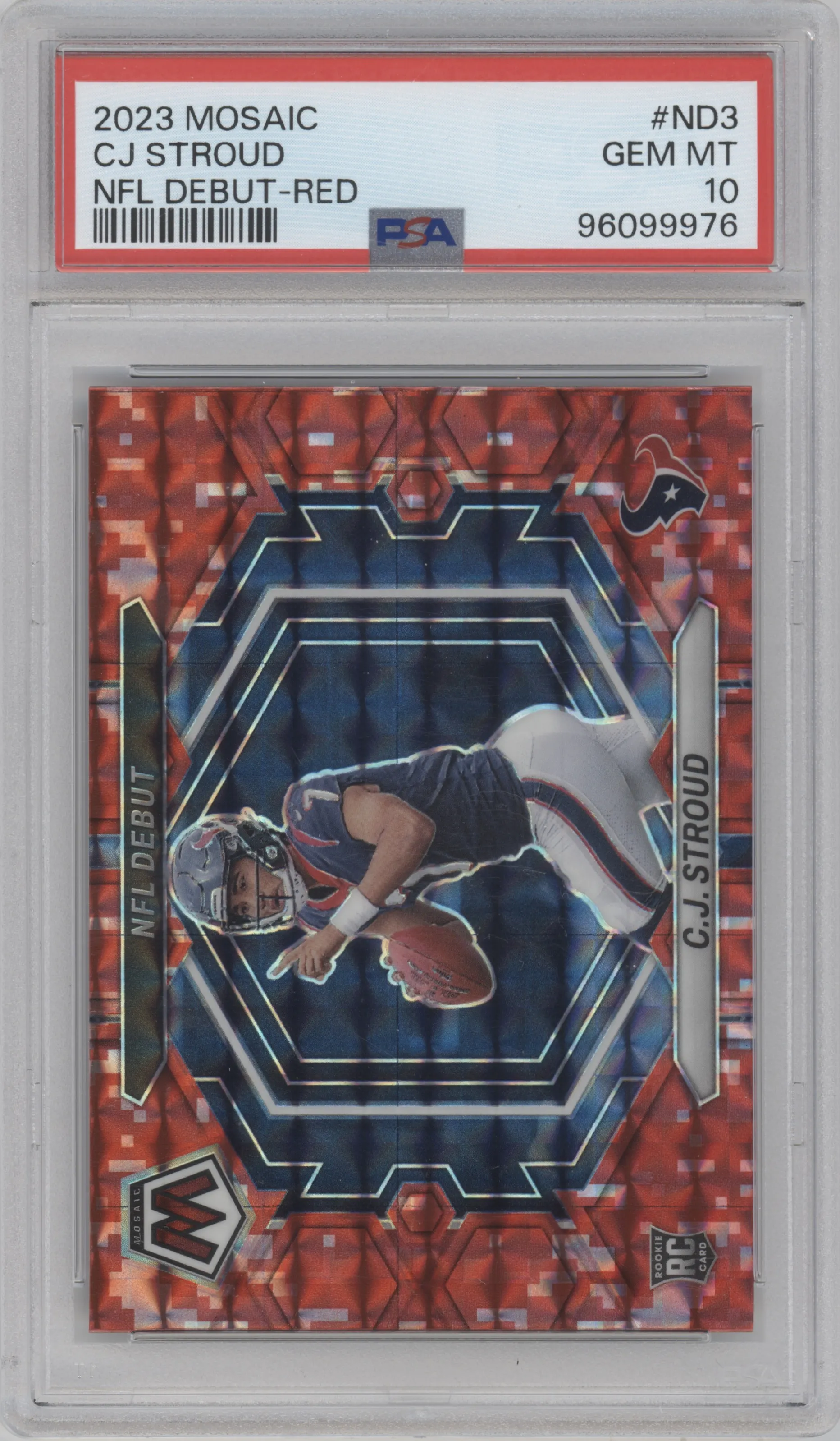 2023 Panini Mosaic NFL Debut C.J. Stroud Red Camo PSA 10