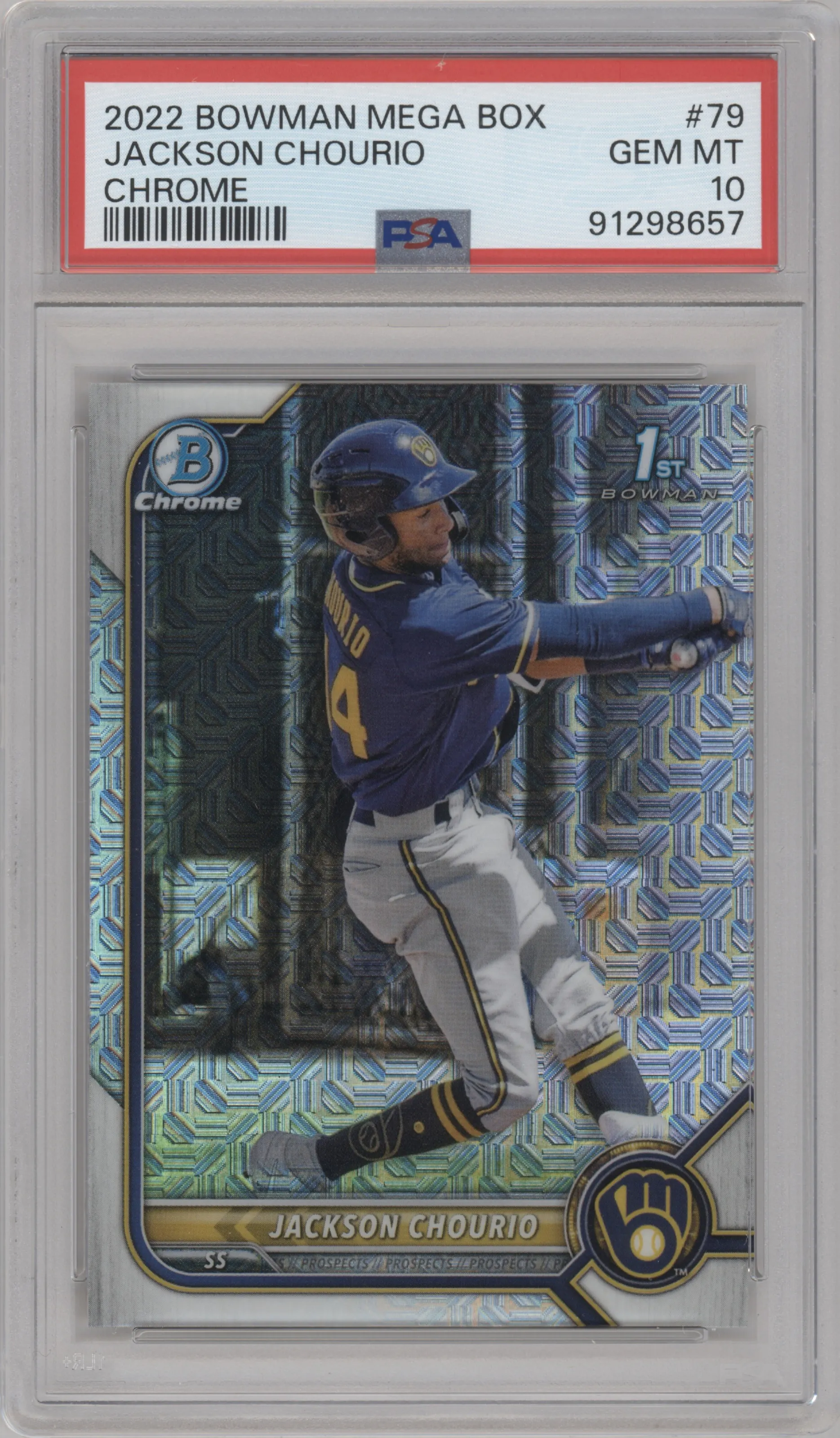 2022 Bowman Mega Box Chrome Jackson Chourio #BCP-79 PSA 10