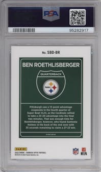 Ben Roethlisberger from the 2023 Donruss Optic set graded by PSA and given an overall grade of 9.
