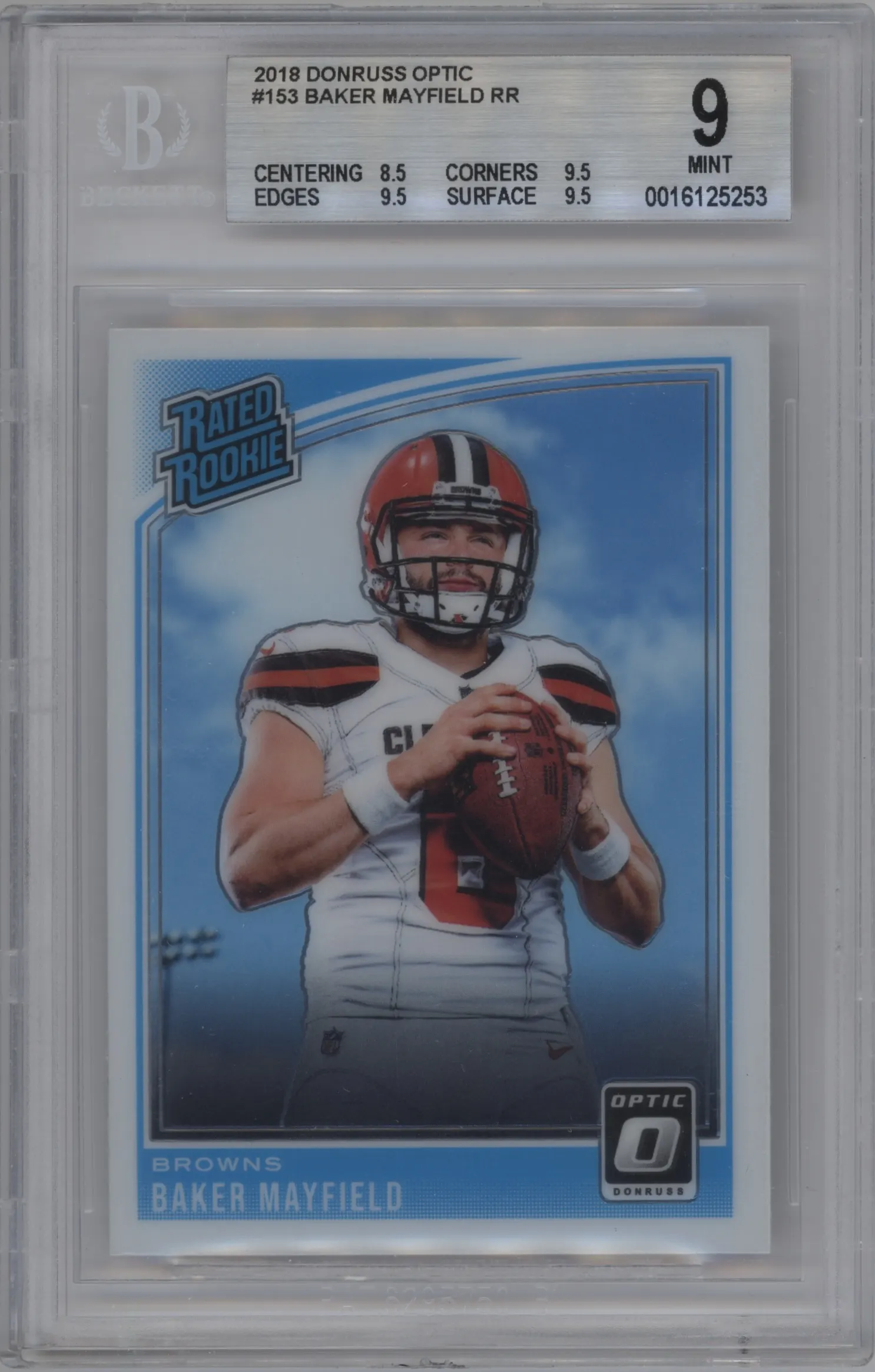 2018 Panini Donruss Optic Rated Rookie Baker Mayfield #153 BGS 9
