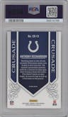 Anthony Richardson from the 2023 Panini Rookies & Stars set featuring a Red Plaid parallel graded by PSA and given an overall grade of 9.