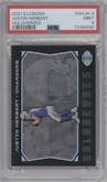 Justin Herbert from the 2021 Panini Illusions set graded by PSA and given an overall grade of 9.