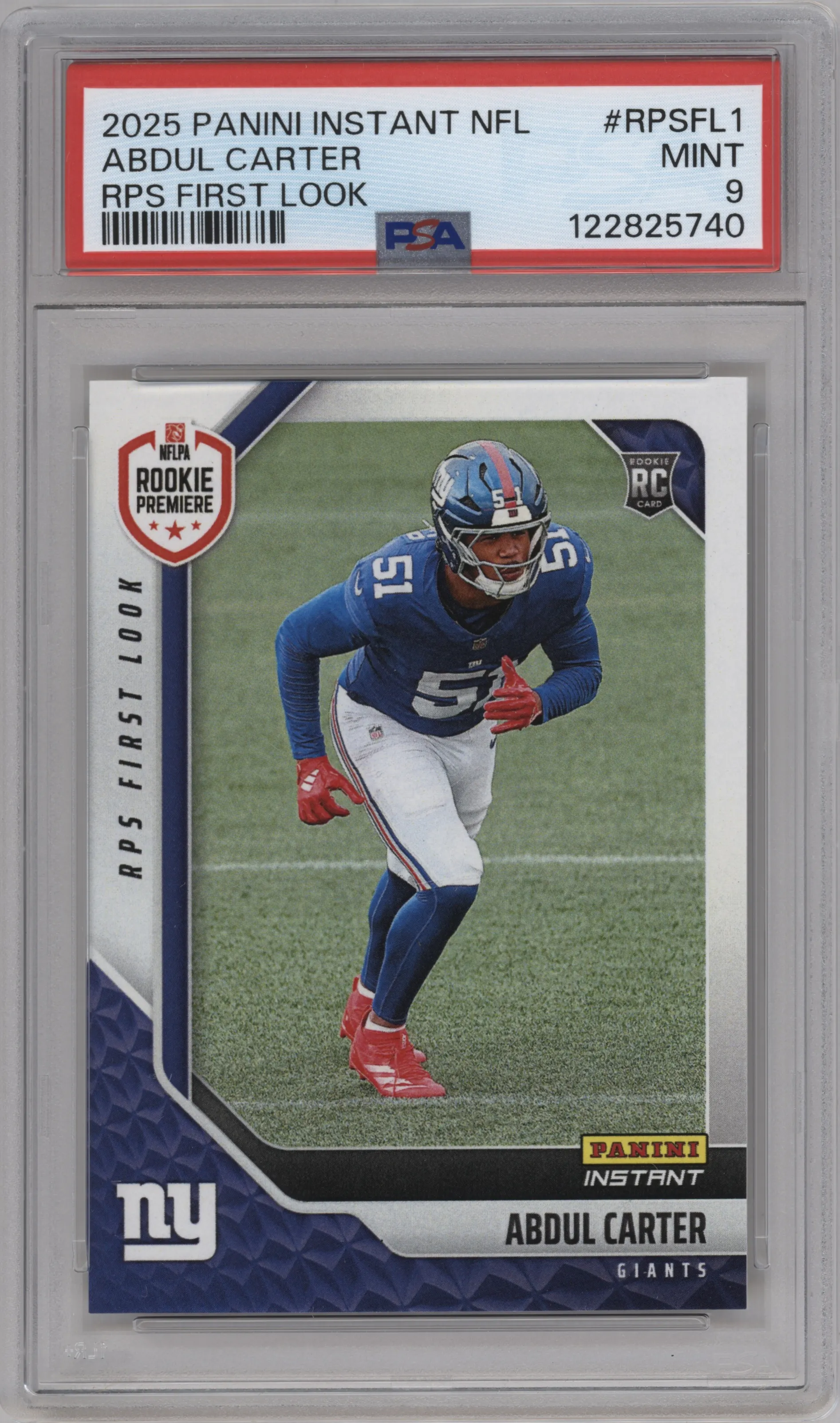2025 Panini Instant NFL RPS First Look Abdul Carter PSA 9