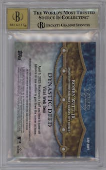 Bobby Witt Jr. from the 2022 Topps Dynasty set graded by Beckett and given an overall grade of 9.5.