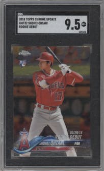 Shohei Ohtani from the 2018 Topps Chrome Update  set graded by SGC and given an overall grade of 9.5.