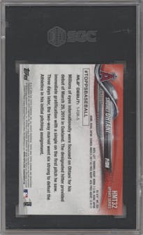 Shohei Ohtani from the 2018 Topps Chrome Update  set graded by SGC and given an overall grade of 9.5.