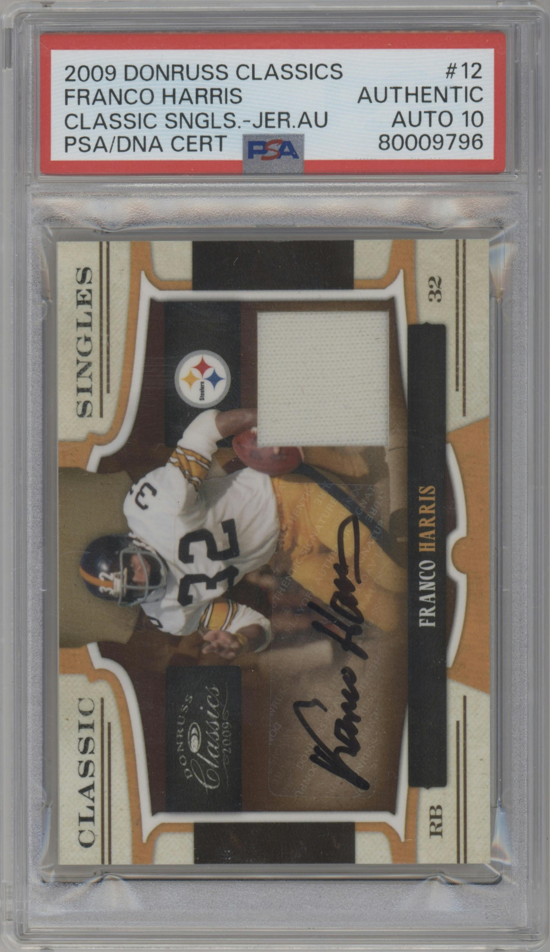 Franco Harris from the 2009 Donruss Classics set graded by PSA.