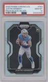 Justin Herbert from the 2020 Panini Chronicles set featuring a Silver parallel graded by PSA and given an overall grade of 10.