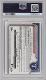 Braylin Morel from the 2024 Bowman Chrome set featuring a Speckle Refractor parallel graded by PSA and given an overall grade of 10.
