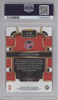 Caitlin Clark from the 2024 Panini Select WNBA set graded by PSA and given an overall grade of 10.