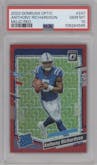 Anthony Richardson from the 2023 Donruss Optic set featuring a Red Mojo  parallel graded by PSA and given an overall grade of 10.