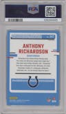 Anthony Richardson from the 2023 Donruss Optic set featuring a Red Mojo  parallel graded by PSA and given an overall grade of 10.